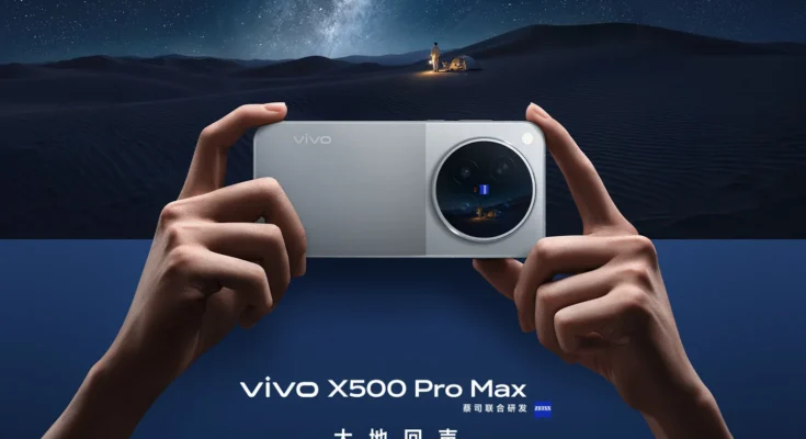 vivo X500 Pro Max en color gris, imagen promocional oficial