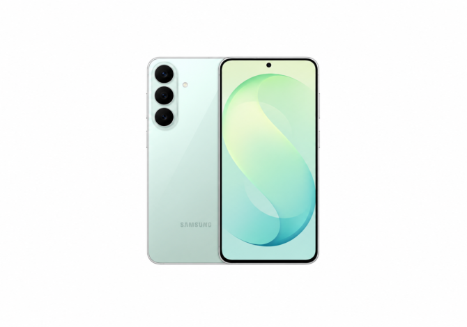 Samsung Galaxy S26 FE Pistachio, vistas frontal y trasera
