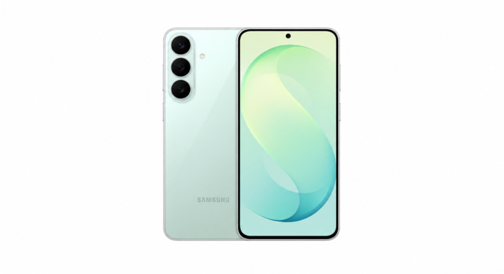 Samsung Galaxy S26 FE Pistachio, vistas frontal y trasera