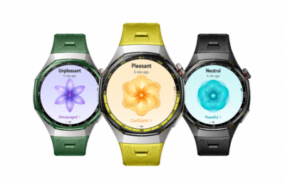 Huawei Watch GT 7 Pro en verde, amarillo y negro, con encuadre centrado